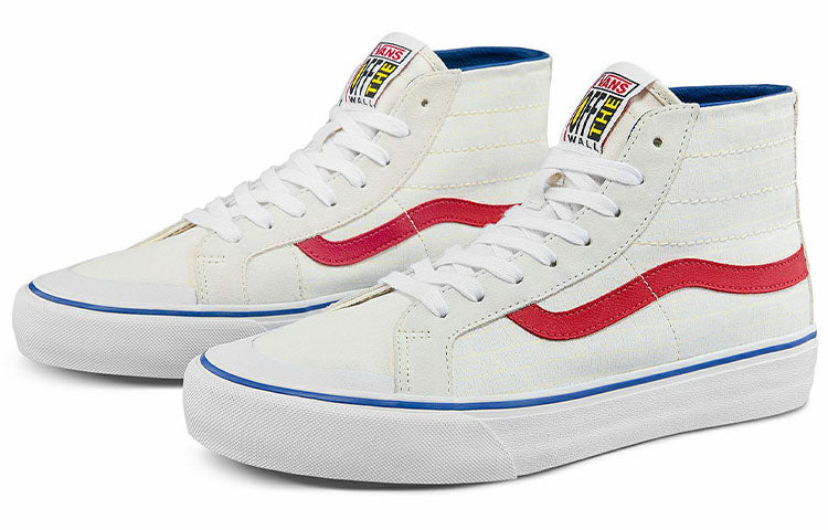 Yucca x Vans SK8-HI 138 Decon SF Low Top Casual Skateboarding Shoes Unisex White Red VN0A4BX2AYY