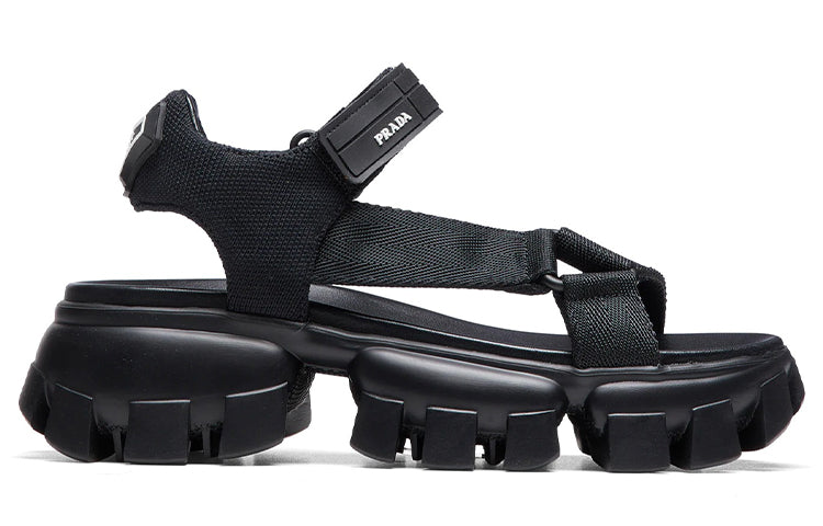 (WMNS) PRADA Sporty Woven Nylon Tape Sandals 'Black' 1X037M_3L74_F0002_F_050
