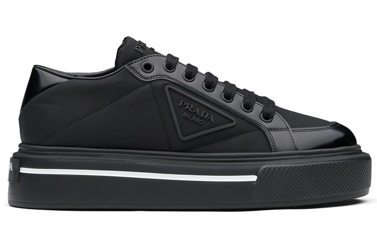 (WMNS) PRADA Macro Re-nylon And Brushed Leather Sneakers 'Black' 1E661M_3LF5_F0632_F_045