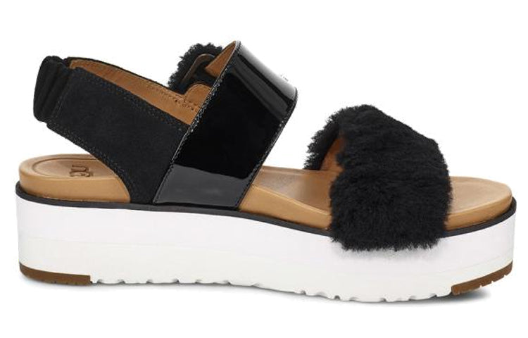 (WMNS) UGG Le Fluff 'Black White' 1099815-BLACK