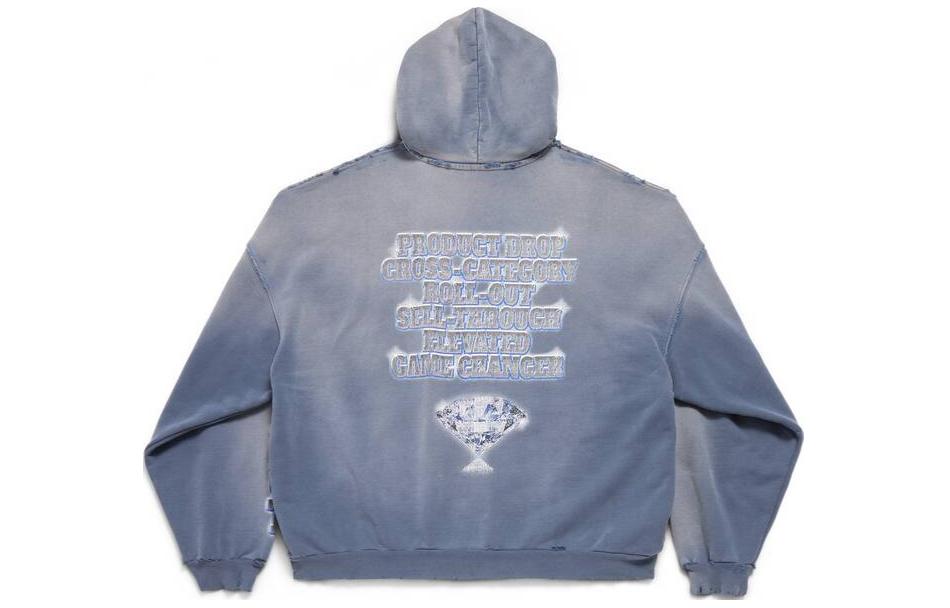 (WMNS) Balenciaga Snbn Hoodie 'Blue' 739024TQVE74108