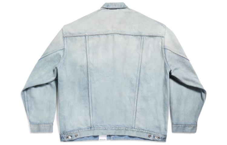 Balenciaga Denim Size Sticker Jacket 'Blue' 767947TDW144016