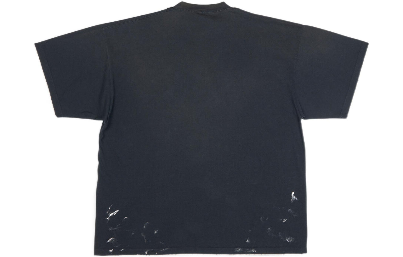 Balenciaga Metallica Short Sleeve T-Shirt Oversized Fit 'Black Orange' 694576TMV880105