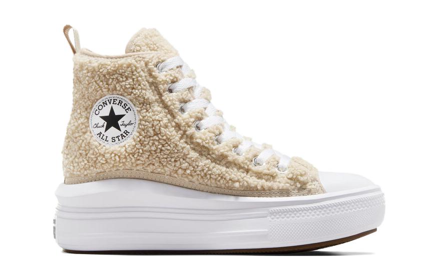 (GS) Converse Chuck Taylor All Star Move Platform Sherpa 'Beige' A06794C