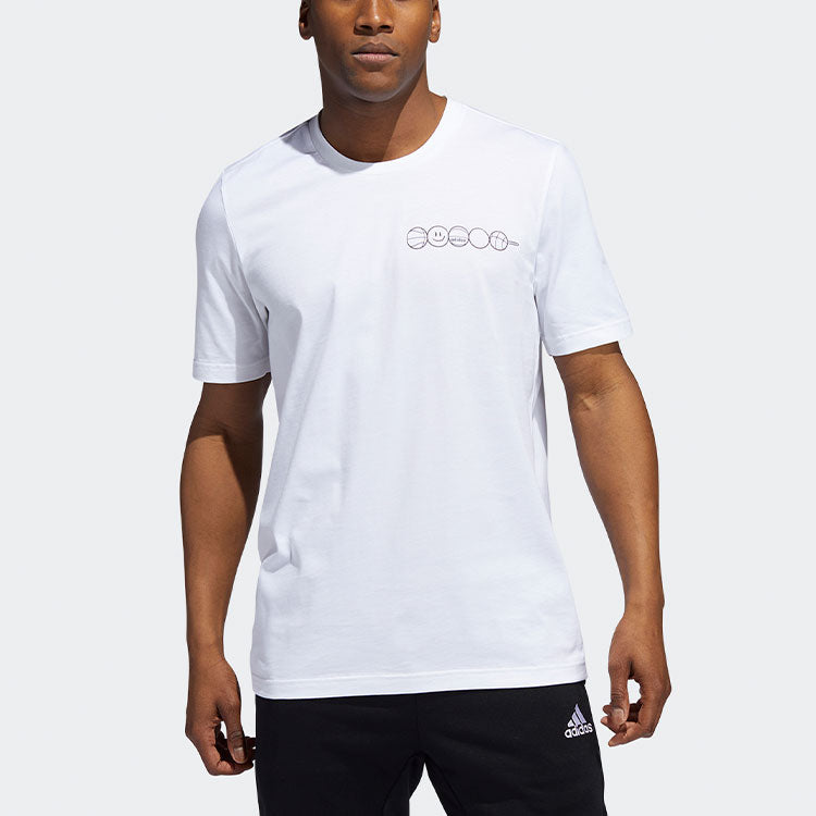 adidas Beijing Tee Cartoon Printing Basketball Casual Sports Short Sleeve White GU6287