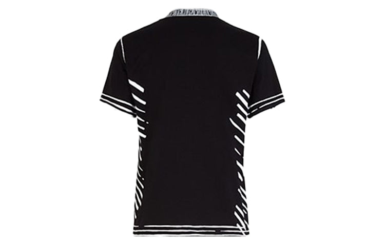 FENDI Series Contrasting Colors Cotton Short Sleeve Black FS7254AC6MF0GME