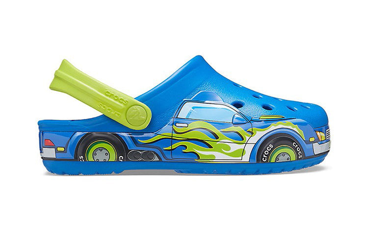 (PS) Crocs Funny Pattern Flat Heel Sports Blue Sandals 207074-4JL