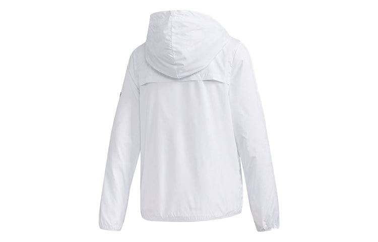 (WMNS) adidas Alphabet Logo Flower Sports Hooded Jacket White FM9304