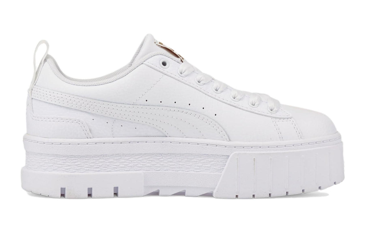(GS) PUMA Mayze Leather 'White Team Gold' 384527-01