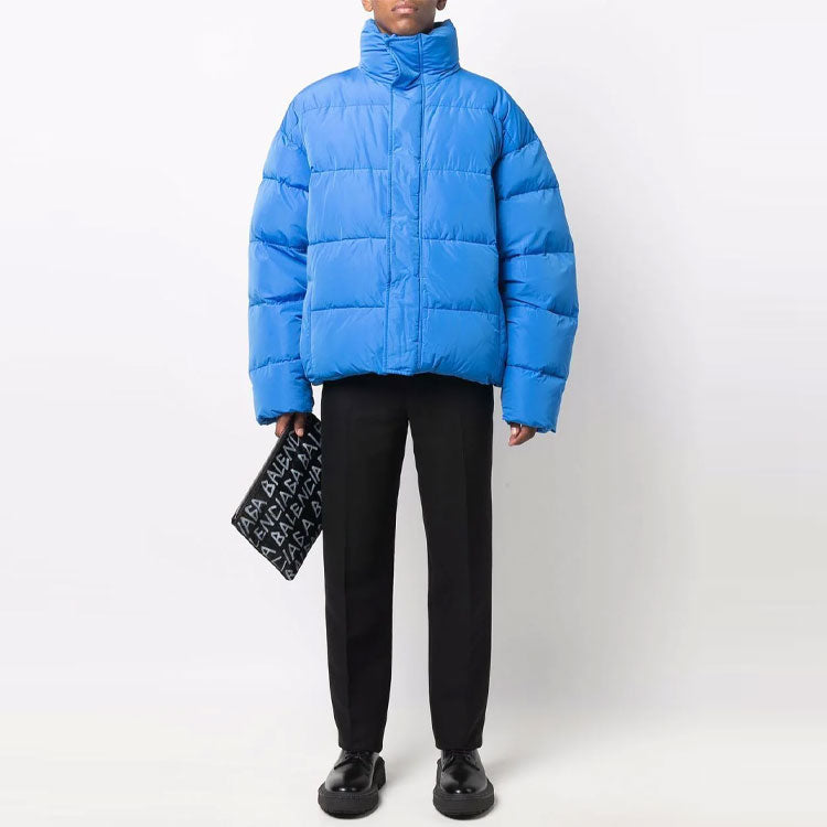 Balenciaga BB Logo Puffer Jacket 'Indigo' 642228TFO044011