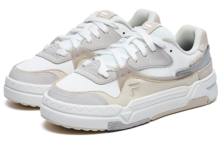 (WMNS) FILA FUSION Bank Skate Shoes 'White Grey Beige' T12W232202FBA