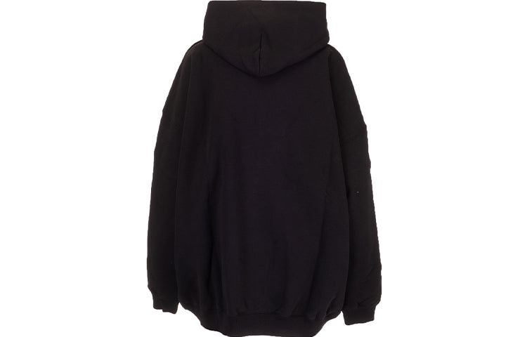 (WMNS) Balenciaga Micro Mark hooded Loose Hoodie Black 620947TIVA81076