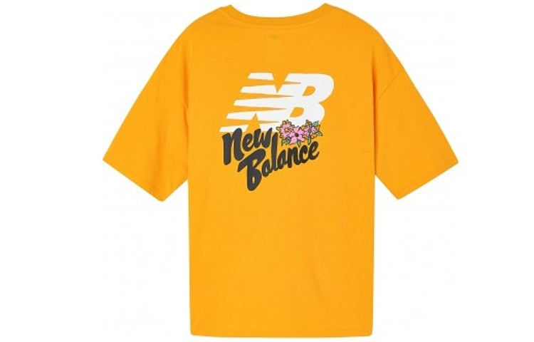 (WMNS) New Balance Embroidered Pattern Short Sleeve Orange AWT01536-CWY