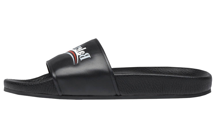 (WMNS) Balenciaga Pool Sandal Political Sandals Black 517236WAM001091