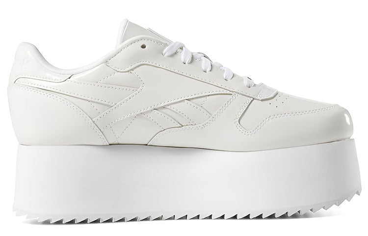 (WMNS) Gigi Hadid x Reebok Classic Leather Triple Thick Sole Casual Skateboarding Shoes White DV4110