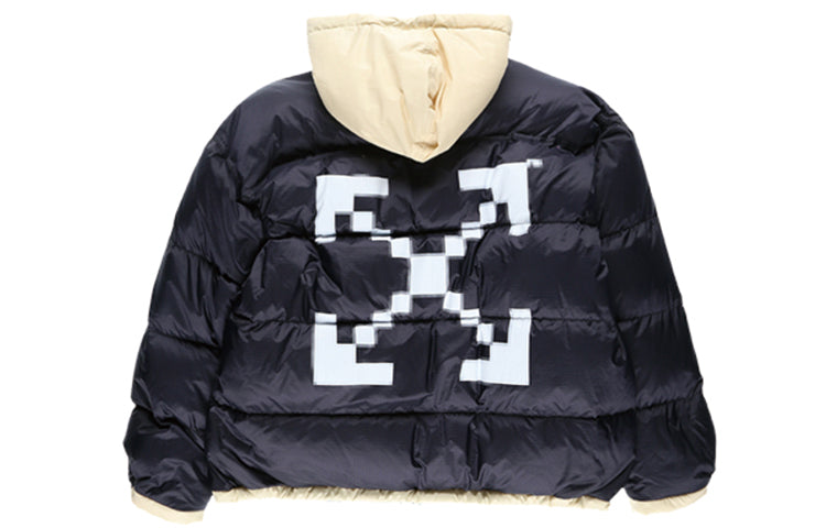 Off-White FW19 Scaffolding Zipped Puffer Arrow Jacket Men Blue OMED019F19E150253201