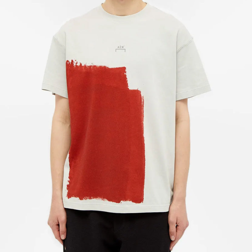 A-COLD-WALL* SS20 Block Painted Tee Small logo Pink Pattern Short Sleeve Unisex White ACWMTS007WHL-GY