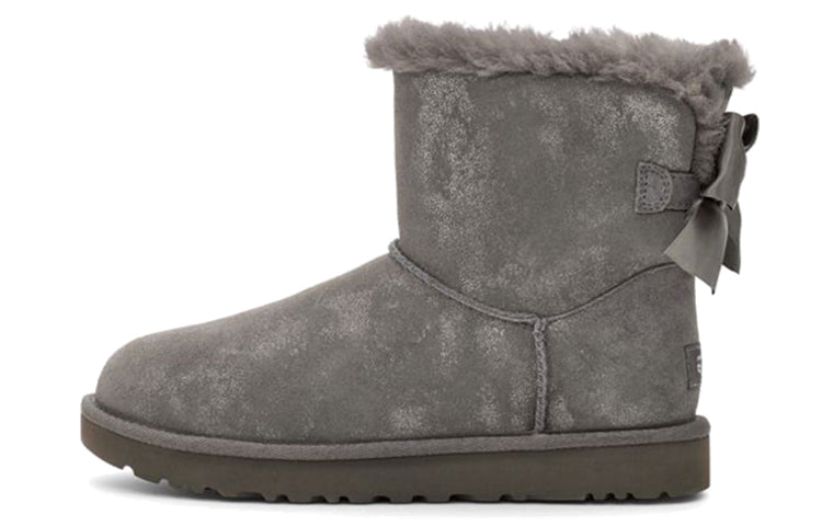 (WMNS) UGG Mini Bailey Bow Glimmer Charcoal 1125795-CHRC