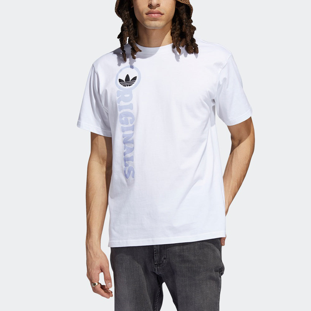 adidas originals Logo Printing Sports Round Neck Short Sleeve White H32308