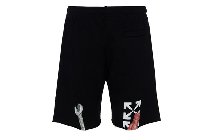 Off-White FW20 Pascal Applique Casual ShortsMen's Black OMCI006F20FLE0021001