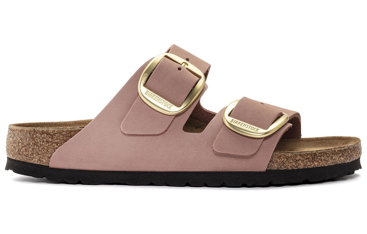 (WMNS) Birkenstock Arizona Big Buckle Nubuck Leather Narrow Fit Sandals 'Old Rose' 1024074