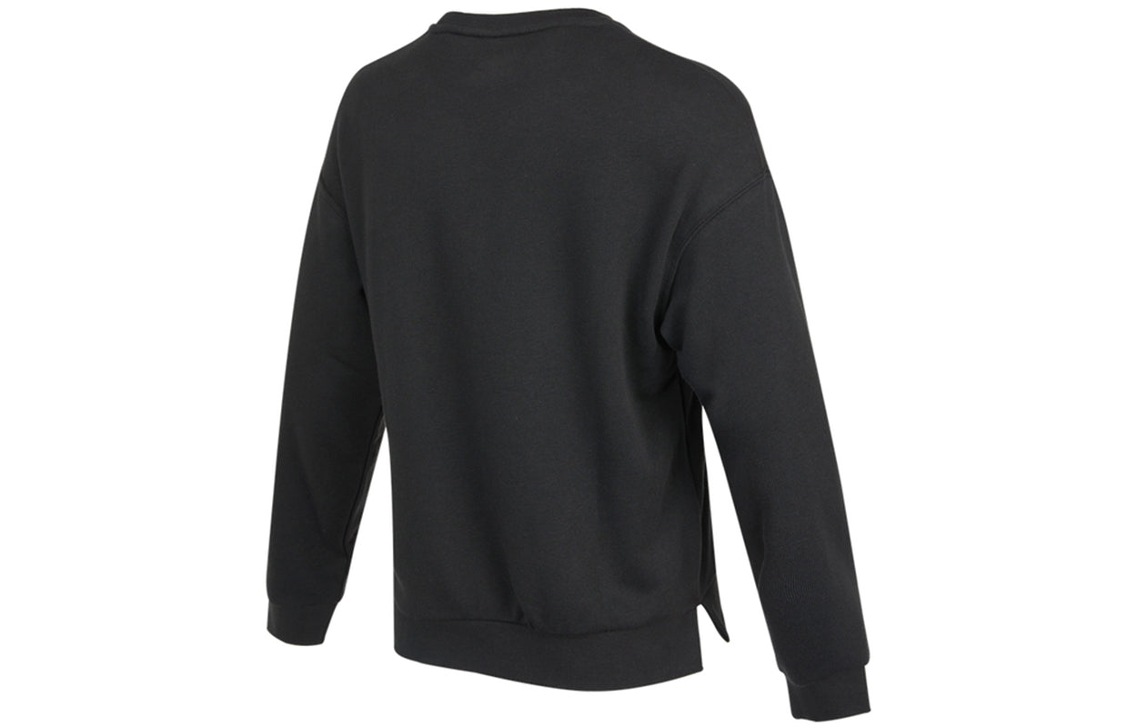 (WMNS) adidas Fi W Swt Gloss Logo Printing Knit Round Neck Pullover Black Hoodie H09766