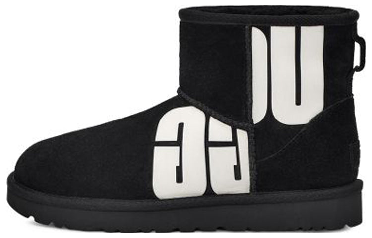 (WMNS) UGG Mini Broken Logo Boot 'Black White' 1127051-BLK