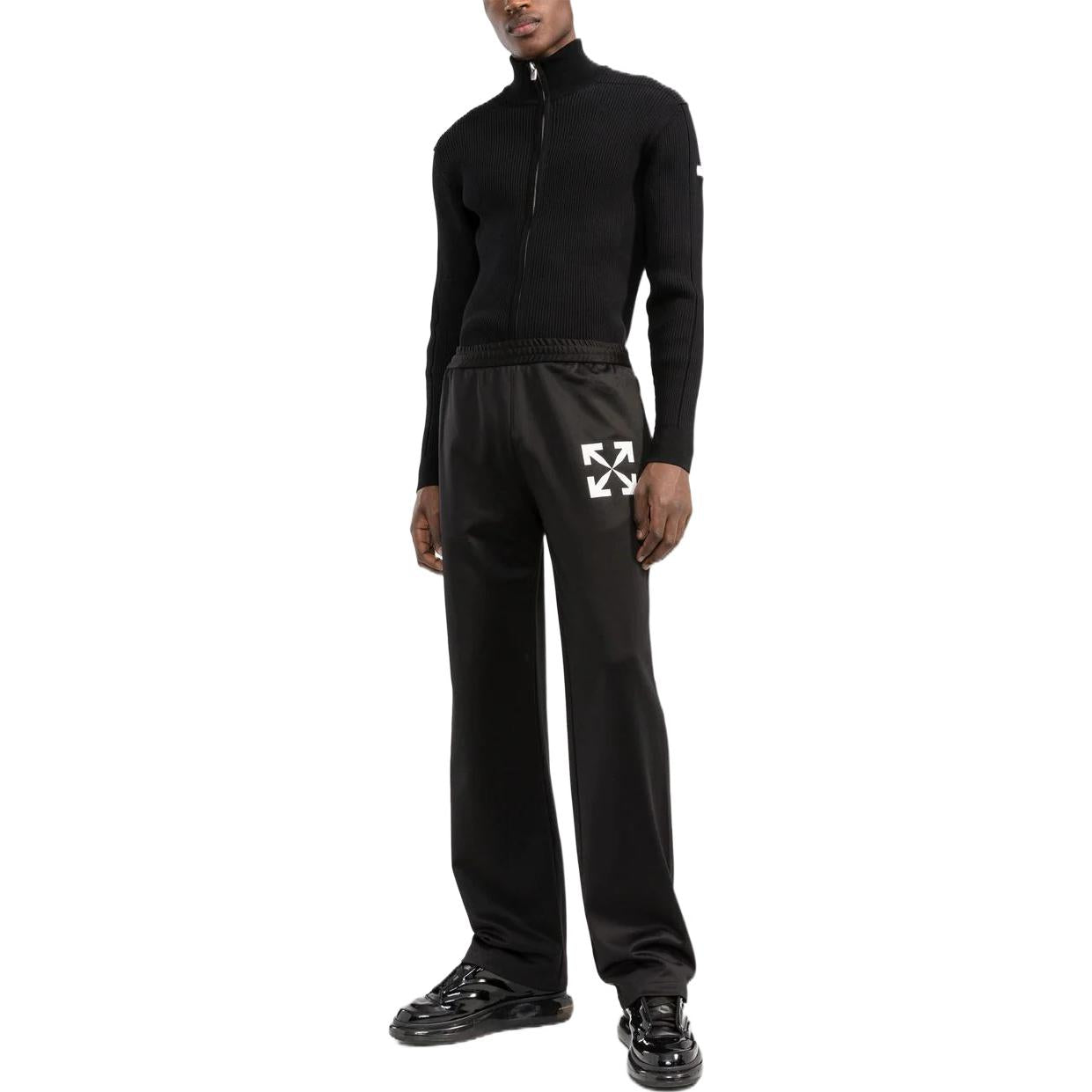 Men's Off-White FW22 Casual Arrow Pattern Sports Pants/Trousers/Joggers Black OMCJ018C99FAB0021001