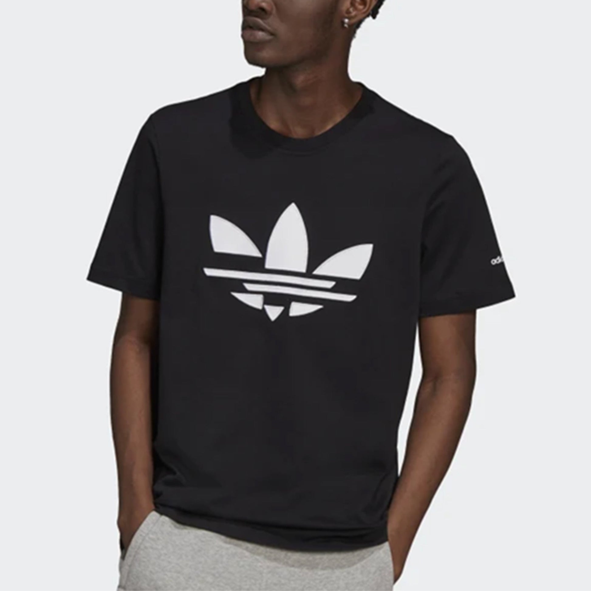 adidas originals clouds Classic Large Logo Breathable Sports Short Sleeve Black H35647