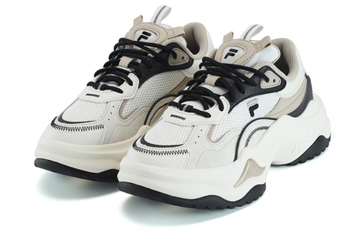 (WMNS) FILA FUSION Bianco II Sneakers 'White Beige Black' T12W331301AWC