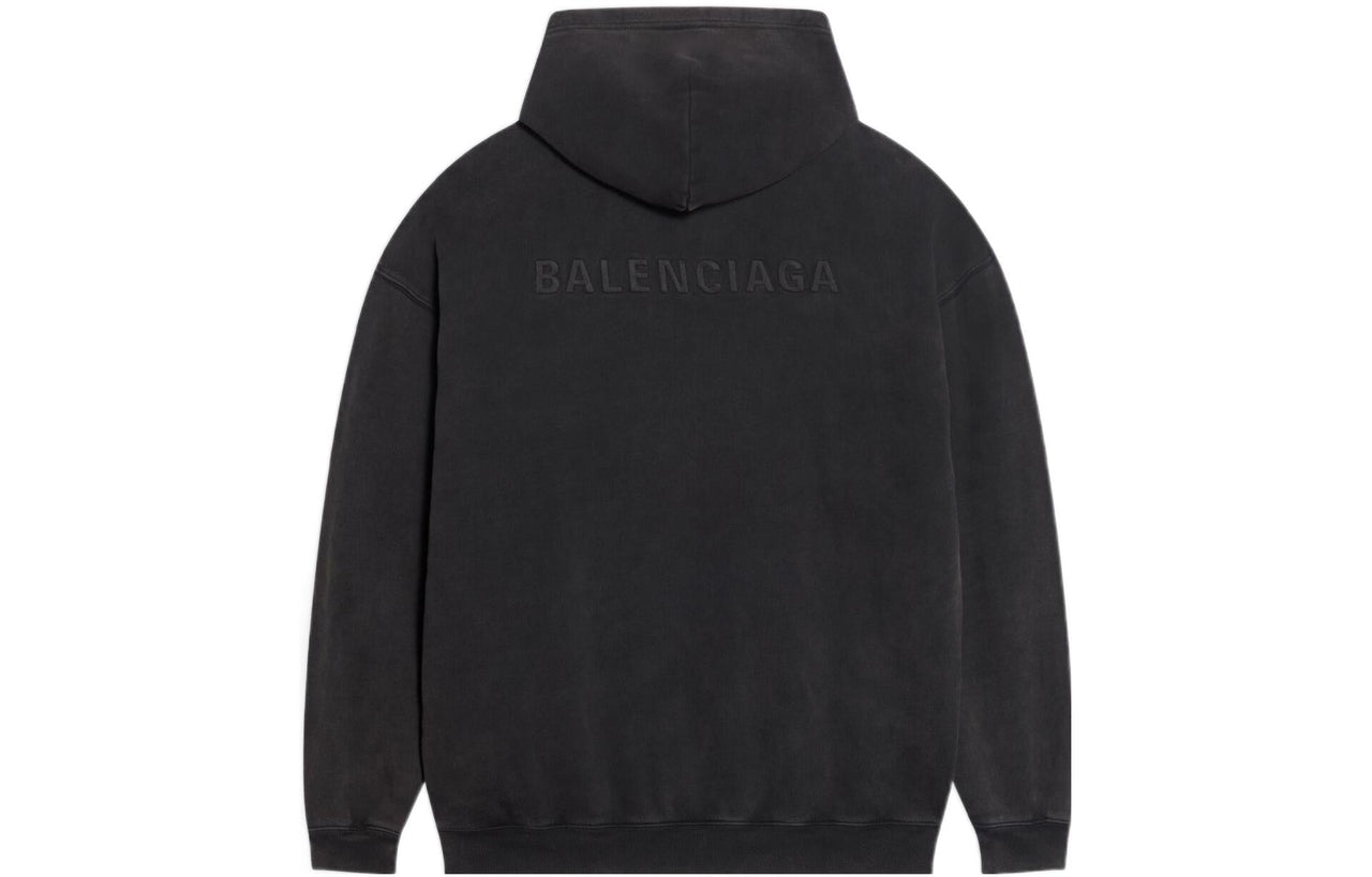(WMNS) Balenciaga Embroidered Logo Hoodie 'Black' 578135TLVB81146