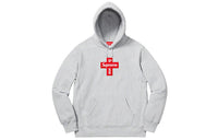 Supreme Cross Box Logo Hooded Sweatshirt 'Grey Red' SUP-FW20-335