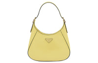 PRADA Leather Handbag Shoulder Bag Women's Light Yellow