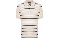 PRADA Short-Sleeved Striped Open-Knit Polo Shirt
