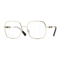 CHANEL Metal Square Eyeglass Frames Women's Gold