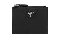 PRADA Leather Wallet Small Size Women's Black