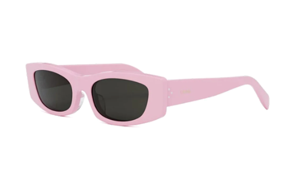 CELINE Acetate Irregular Shape Sunglasses Women's Pink