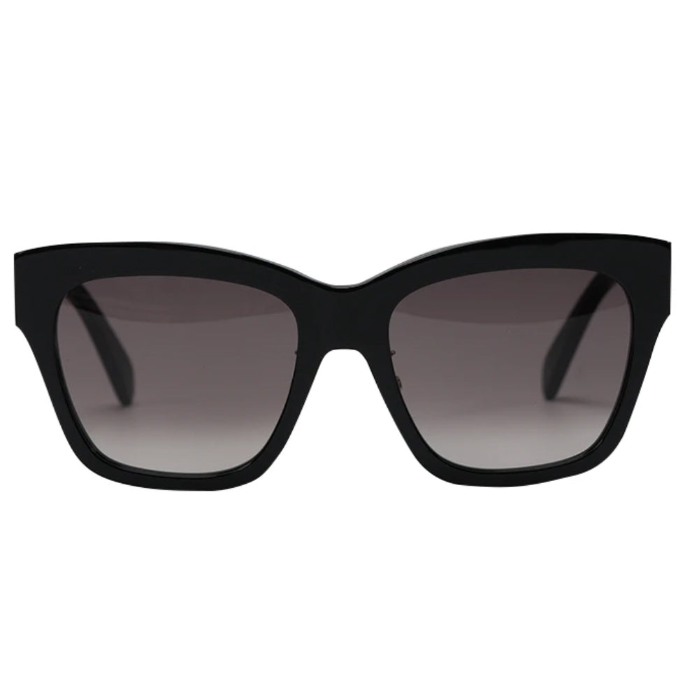 CELINE Acetate Irregular Shape Sunglasses Unisex Black