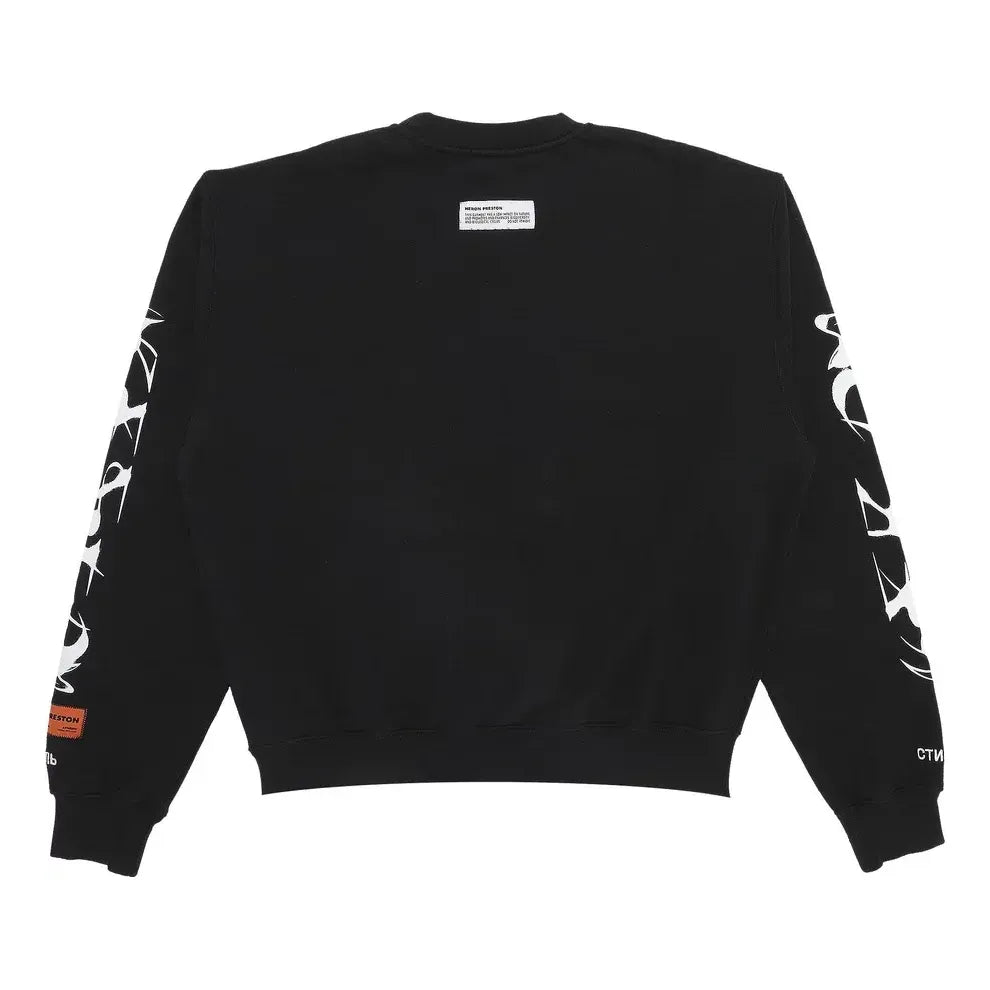 HERON PRESTON HP Brush Crewneck Sweatshirt 'Black White' HMBA016F21JER0051001