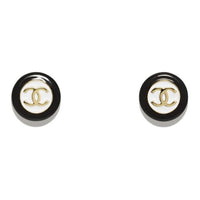 CHANEL Clip On Earrings Women's Black