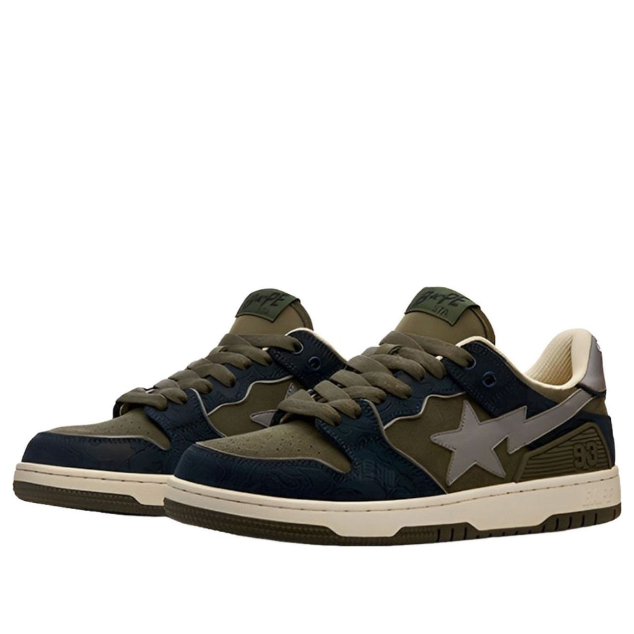 A Bathing Ape Bape SK8 Sta 'Navy Khaki Grey' 1I70-191-003