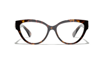 CHANEL Cat Eye Eyeglass Frames Unisex Brown
