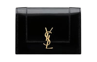 SAINT LAURENT CASSANDRE Calfskin Wallets Card Holders Women's Black