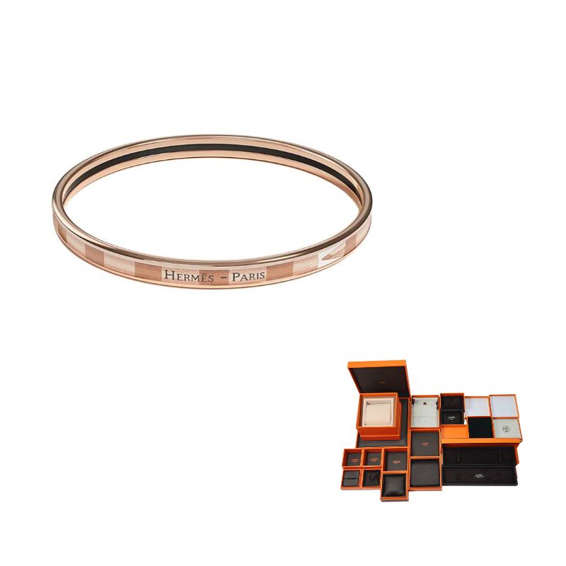 HERMES Metal Bangles Unisex Gold