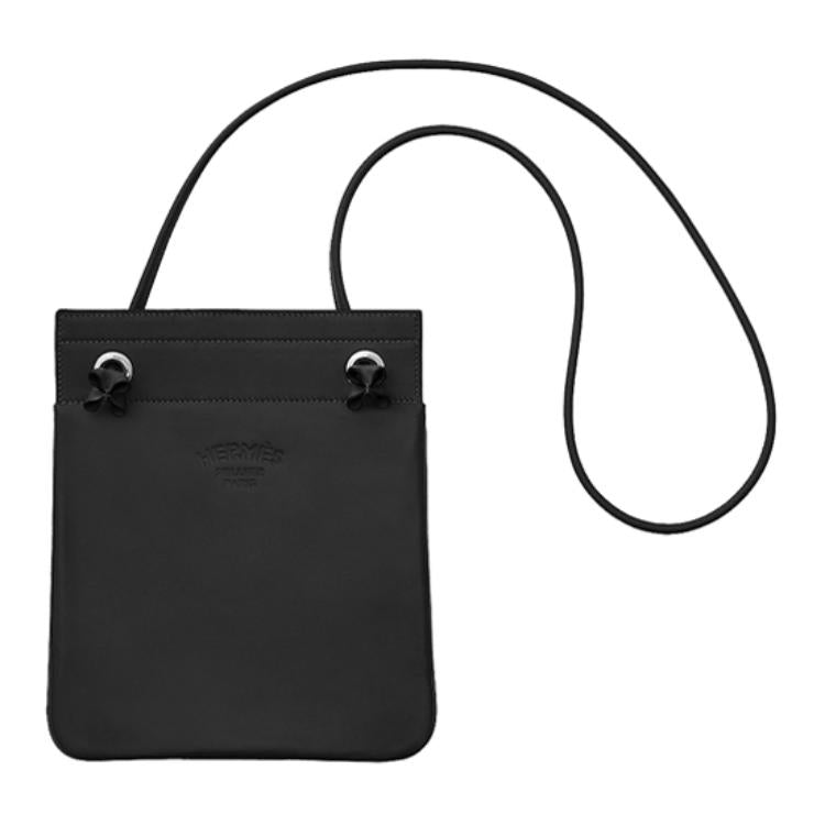 HERMES Aline Milo Lambskin And Swift Calfskin Crossbody Bag Mini Women's AF Black