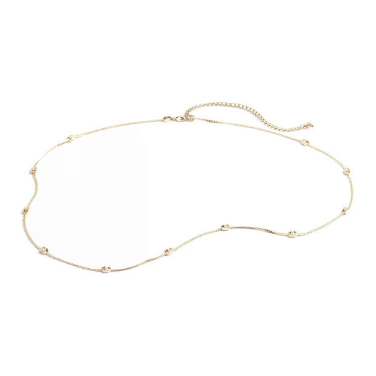 CHANEL [24B New Arrival]Solid Color Chain Design Metal Waist Chains Women's Gold