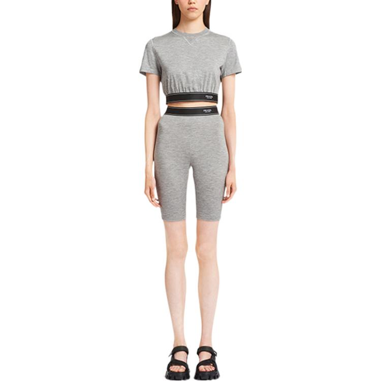 PRADA Crop Tops Women's Gray