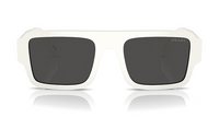 PRADA Plate Frame Irregular Shape Sunglasses Men's White
