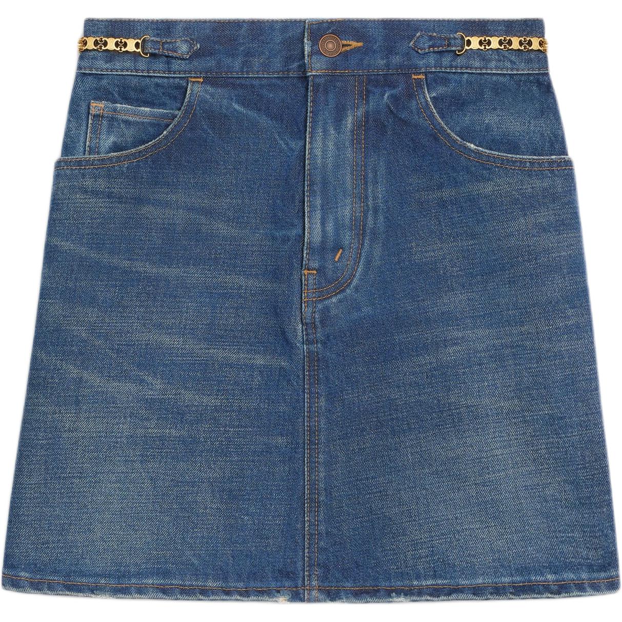 CELINE SS22 Denim Short Skirts Women's Blue