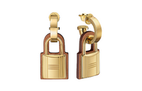 HERMES O'Kelly Earrings Women's Gold
